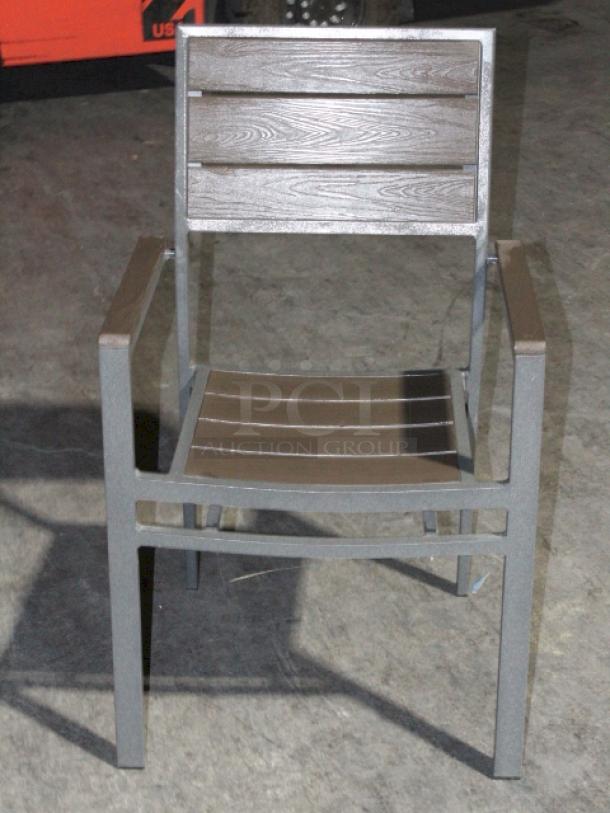 LIGHTLY USED! Upscale Mingja MJ-686 Outdoor Table With a sleek aluminum frame and a durable PVC wicker top & 4 Matching MJ-589  Silver Frame Aluminum Arm Chair with PVC Wicker Outdoor Chairs. 5x Your Bid Table Dimensions: 52x29x30. Chair Dimensions: 22x22x32 (seat Height: 18").


*These items are located at our main warehouse approximately 10mins away. The address is 3290 S. Highland Dr. Las Vegas NV 89109.* - Image 9 of 10