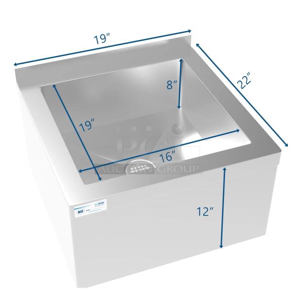BRAND NEW SCRATCH & DENT! Koolmore MPS-1922123 12 in. Stainless Steel Commercial Floor Mop Sink with Deep Basin, Bowl Size 19"x 12"x 22". IN THE ORIGINAL PACKAGING. - Image 2 of 2