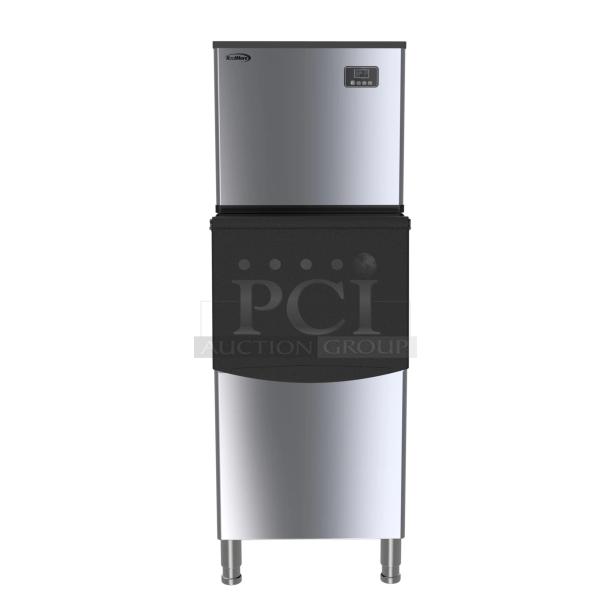 BRAND NEW SCRATCH & DENT!! IN THE BOX! Koolmore CIM-315 25 in. Stainless-Steel Commercial Air cooled Modular Ice Maker with Full Cube Production, 315lbs/24h With Stainless-Steel Commercial Ice Storage Bin, 200Lb Capacity. 24.6" x 28.2" x 63.4" Ice Bin Is Dented. 

*This unit is located at our main warehouse approximately 10mins away. The address is 3290 S. Highland Dr. Las Vegas NV 89109.* - Image 4 of 4