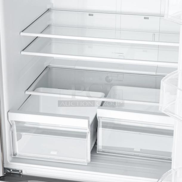 BRAND NEW SCRATCH & DENT! Koolmore KM-RERFDSS-18C 18.5 cu. ft. Stainless-Steel French Door Refrigerator in Silver. 30.1" x 29.5" x 66.6" In Original Packaging. TESTED! WORKS PERFECT! Barely noticeable dent on left side

*This unit is located at our main warehouse approximately 10mins away. The address is 3290 S. Highland Dr. Las Vegas NV 89109.* - Image 5 of 10