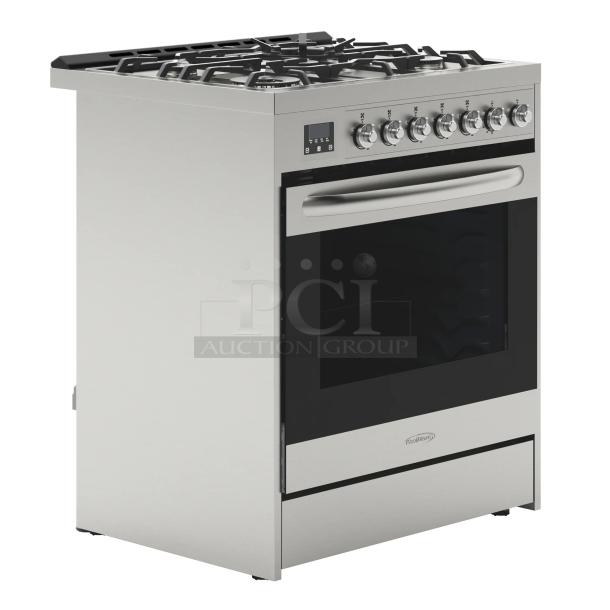 DO NOT MISS OUT!!! BRAND NEW! Koolmore FR30G-SS 30 in. Stainless-Steel Professional Gas Range. In Sealed Manufacturer Packaging. 25" x 29.9" x 35.4"  ONLY OBSERVABLE DEFECT IS A MINOR SCRATCH!!! (see photos). 

*This unit is located at our main warehouse approximately 10mins away. The address is 3290 S. Highland Dr. Las Vegas NV 89109.* - Image 1 of 9
