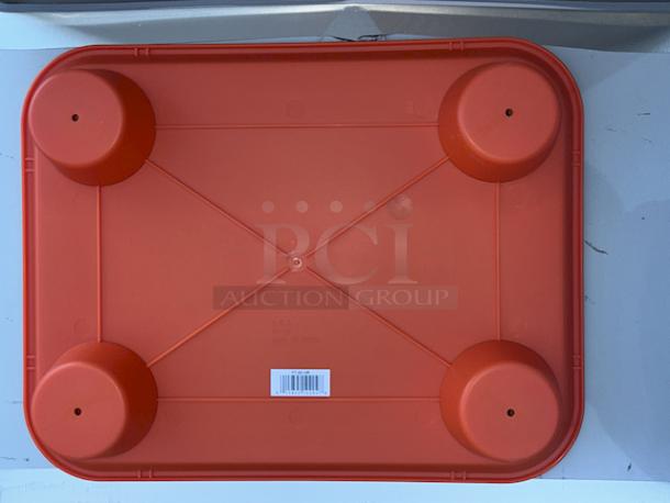 BRAND NEW IN THE BOX! GET FT-20-OR 14" x 17" Ambidextrous Polypropylene Orange Fast Food Tray with Cup Holders, Cup Compartment Diameter: 3 1/2". 16 Cases of 12 Trays. 192 In Total.  16x Your Bid. - Image 6 of 7