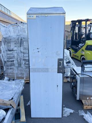 BRAND NEW SCRATCH & DENT! Regency 600SMC25SD Stainless Steel Mop Sink Cabinet - 25 1/4" x 22 5/8" x 84". Unit is dented.
