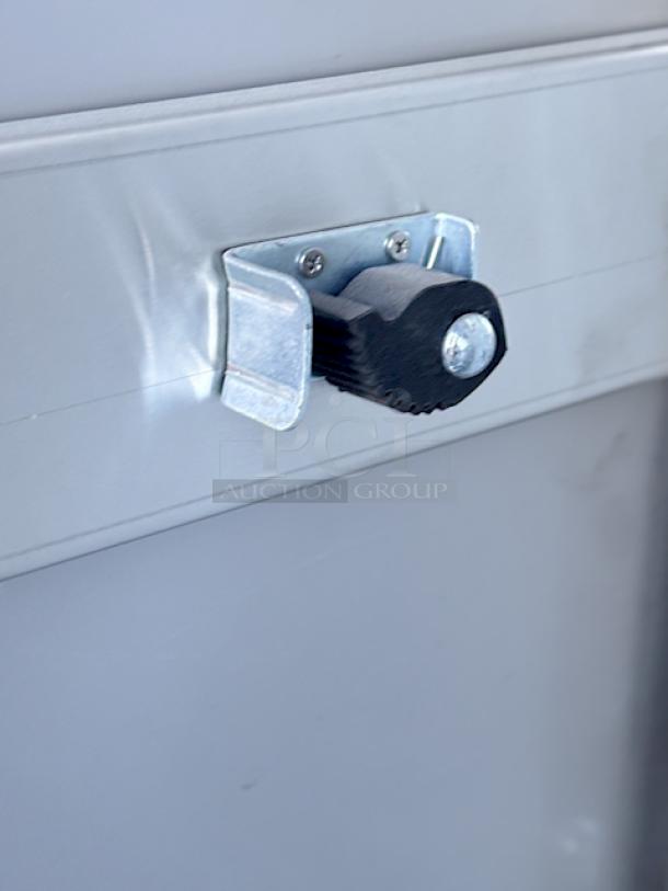 BRAND NEW SCRATCH & DENT! Regency 600SMC25SD Stainless Steel Mop Sink Cabinet - 25 1/4" x 22 5/8" x 84". Unit is dented. - Image 7 of 9