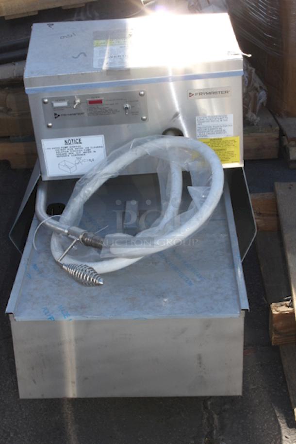 BRAND NEW SCRATCH & DENT! Frymaster PF80R 80 lb. Portable Fryer Oil Filter with Reversible Pump - 120V, 1/3 hp. 120V/60Hz/9.0Amp/1Ph SERIAL NO.- 2405YA0036 Bent on the sides. - Image 1 of 7