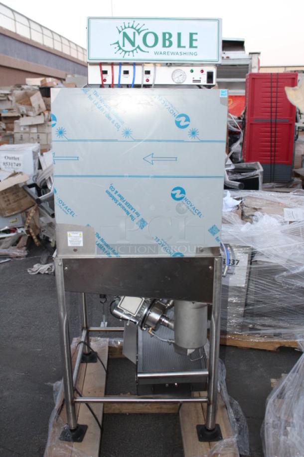 BRAND NEW SCRATCH & DENT! Noble Warewashing I-E Single Rack Low Temperature Door-Type Dish Machine - 115 Volts	12.5 Amps	1 Phase	60 Hz. S/N: 24F423907. Unit is dented. - Image 1 of 9