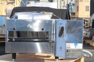 BRAND NEW SCRATCH & DENT!  Cooking Performance Group 351ICOEB Countertop Impinger Electric Conveyor Oven - 208V, 1 Phase/30Amp | 3 Phase/15Amp, 6700W. S/N: J0107080021240411009. Belt Not Included.