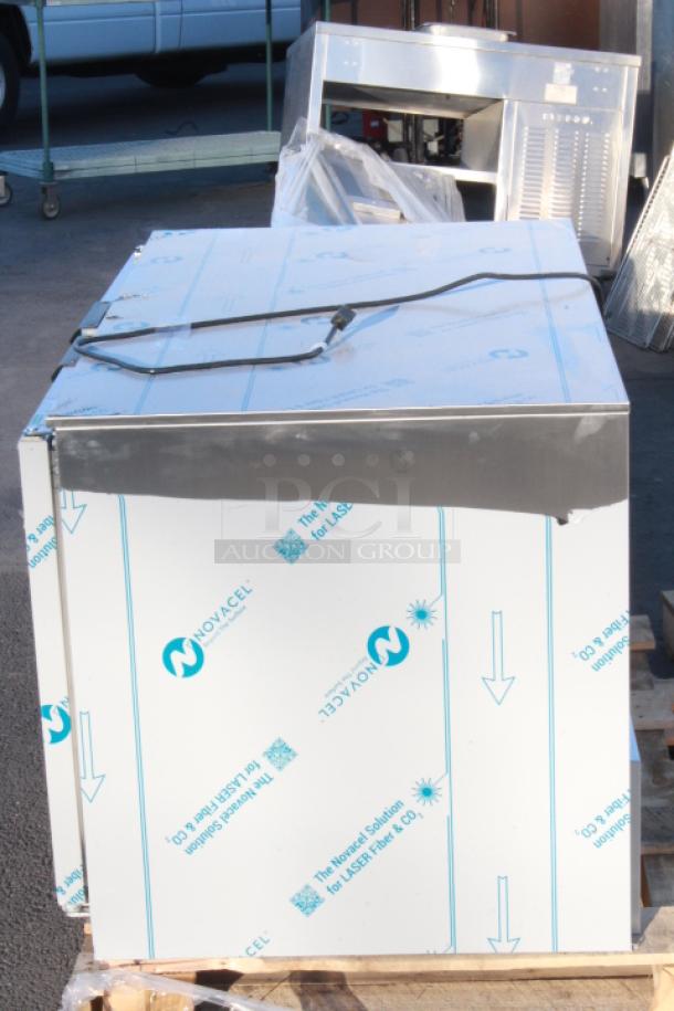 BRAND NEW SCRATCH & DENT! Beverage-Air UCR48AHC-23 48" Low Profile Undercounter Refrigerator. 115 Volts	2.2 Amps	1 Phase	60 Hz. S/N: 15003249 Mounting points for doors are bent slightly inward. - Image 3 of 9