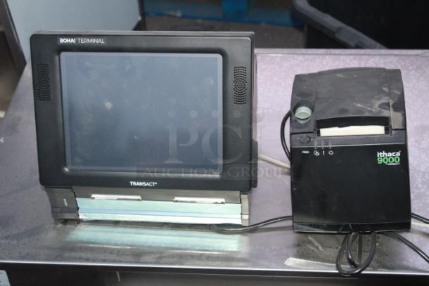 Transact BOHA! MOD 9800 Back-Of-House Work Station Food Safety And Grab N’ Go Label Printer & Ithaca 9000UL Monochrome USB Thermal Receipt Printer. 2x Your Bid - Image 1 of 4