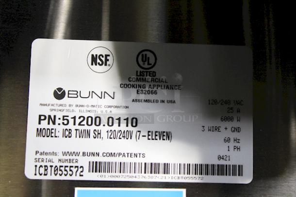 BUNN ICB Infusion Series Twin SH Soft Heat® Coffee Brewer, Black and Stainless Steel 120/240V. S/N: ICB7055572 - Image 2 of 7