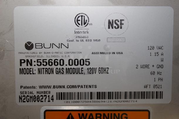 BUNN NITRON, CT - BASE 120V  Cold Draft All-Nitro with Removable Door Graphics, ADA Switch Kit. & Gas Module. Missing Back Leg. - Image 4 of 10