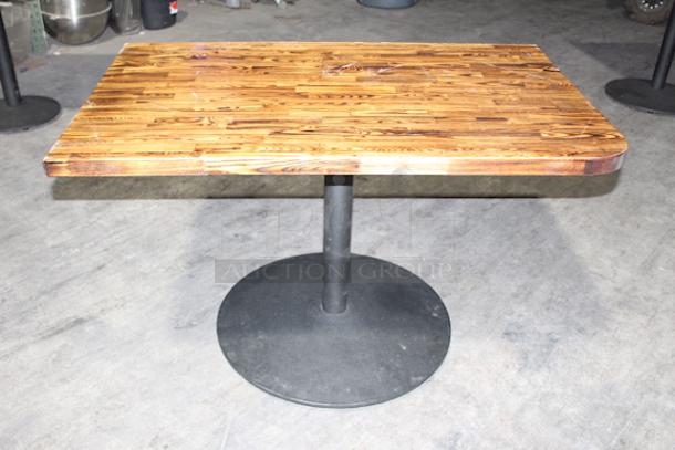 HIGH QUALITY/LIKE NEW!! Solid Wood Table Top With Rounded Corner and Heavy Duty Base 30"x48"x33". 2x Your Bid - Image 2 of 4