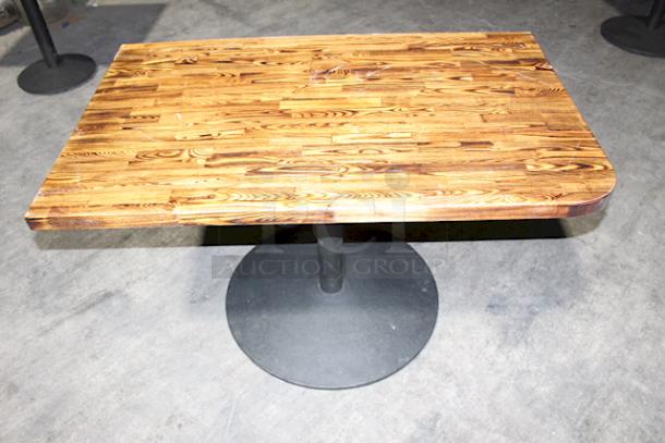 HIGH QUALITY/LIKE NEW!! Solid Wood Table Top With Rounded Corner and Heavy Duty Base 30"x48"x33". 2x Your Bid - Image 3 of 4
