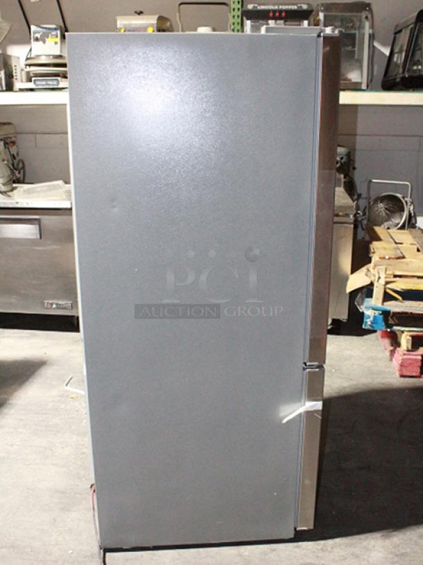 BRAND NEW SCRATCH & DENT! Koolmore KM-RERFDSS-18C 18.5 cu. ft. Stainless-Steel French Door Refrigerator in Silver. 30.1" x 29.5" x 66.6" In Original Packaging. TESTED! WORKS PERFECT! Barely noticeable dent on left side

*This unit is located at our main warehouse approximately 10mins away. The address is 3290 S. Highland Dr. Las Vegas NV 89109.* - Image 10 of 10