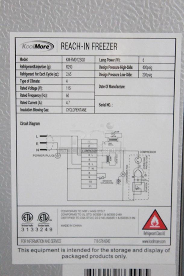 Brand New Scratch & Dent! Koolmore KM-FMD12SGD 12 Cu. ft. Commercial Freezer with Glass Door in Stainless Steel - Manual Defrost. 115v. 23.7" x 23.6" x 72.8" TESTED!! IN PERFECT WORKING ORDER!!! NO OBSERVABLE DEFECTS!!.......


*This unit is located at our main warehouse approximately 10mins away. The address is 3290 S. Highland Dr. Las Vegas NV 89109.* - Image 12 of 12