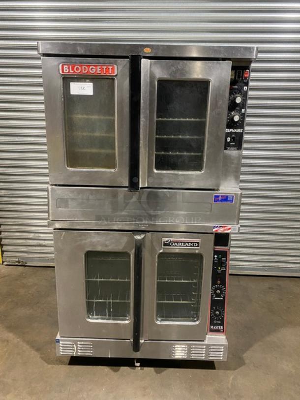 Blodgett Zephaire Series Commercial Stainless Steel Natural Gas Powered Convection Oven! Model: ZEPHAIRE-200-G-ES SN: 072015CH029T! Double Stacked! With Garland Master 200 Series Commercial Stainless Steel Natural Gas Powered Convection Oven! With Wire Oven Racks! On Casters! 2X Your Bid Make One Unit! - Image 1 of 13