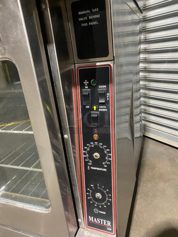 Blodgett Zephaire Series Commercial Stainless Steel Natural Gas Powered Convection Oven! Model: ZEPHAIRE-200-G-ES SN: 072015CH029T! Double Stacked! With Garland Master 200 Series Commercial Stainless Steel Natural Gas Powered Convection Oven! With Wire Oven Racks! On Casters! 2X Your Bid Make One Unit! - Image 9 of 13