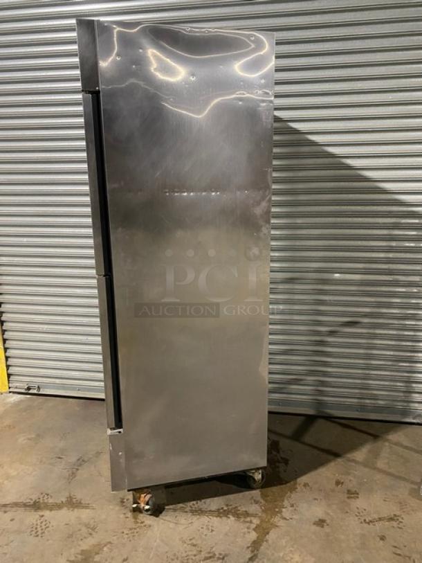 True Commercial Stainless Steel Solid Half Door Single Section Reach In Refrigerator! With Poly Coated Wire Racks! Model: TS-23-2 SN: 6980355!  115V 1 Phase! On Casters! - Image 2 of 10