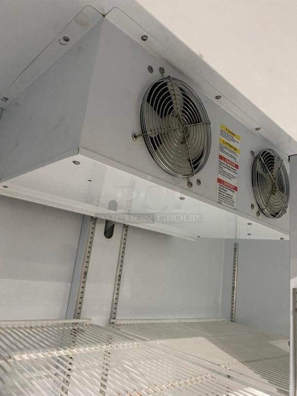 Beverage-Air Baskin Robbins Style Commercial White Double Glass Swing Door Reach In Freezer Merchandiser! With Poly Coated Wire Racks! Model: MMF49-1-W-LED SN: 11800075! 115V 1 Phase! - Image 8 of 10