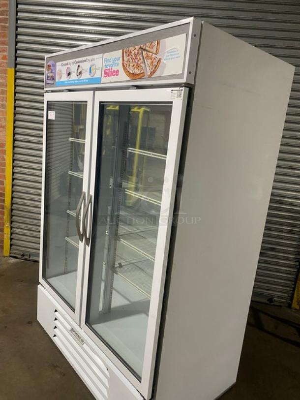 Beverage-Air Baskin Robbins Style Commercial White Double Glass Swing Door Reach In Freezer Merchandiser! With Poly Coated Wire Racks! Model: MMF49-1-W-LED SN: 11800075! 115V 1 Phase! - Image 5 of 10