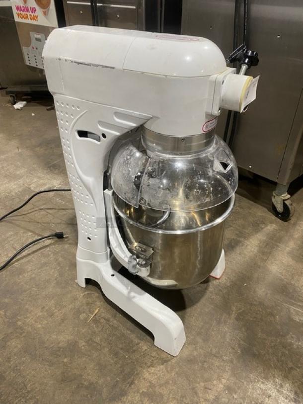 Late Model! 2024! Commercial Floor Style 30 Quart Planetary Mixer! With Clear Polycarbonate Splash Guard! With Stainless Steel Mixing Bowl & Spiral Dough Hook Attachment! Model: HL-B30M SN: 24HL7124-048! 110V 1 Phase! - Image 2 of 10