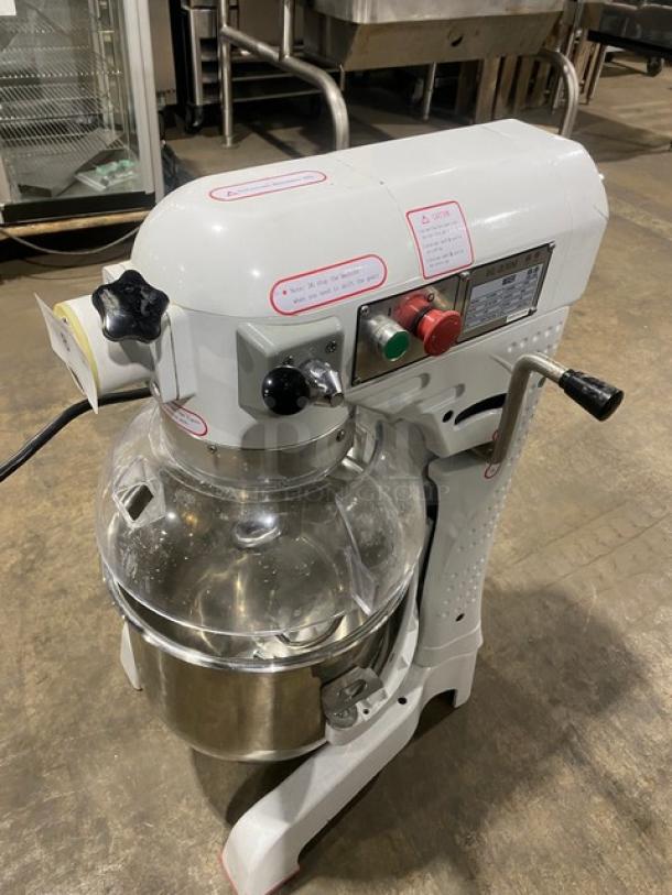Late Model! 2024! Commercial Floor Style 30 Quart Planetary Mixer! With Clear Polycarbonate Splash Guard! With Stainless Steel Mixing Bowl & Spiral Dough Hook Attachment! Model: HL-B30M SN: 24HL7124-048! 110V 1 Phase! - Image 4 of 10