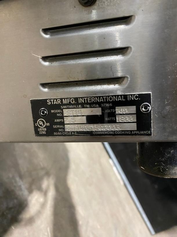 Star Pro-Max 2.0 Series Commercial Stainless Steel Electric Powered Countertop Sandwich/Panini Press Grill! WIth Smooth Aluminum Plates! Model: PST14 SN: PST140515A0003! 240V 1 Phase! On Legs! - Image 8 of 9