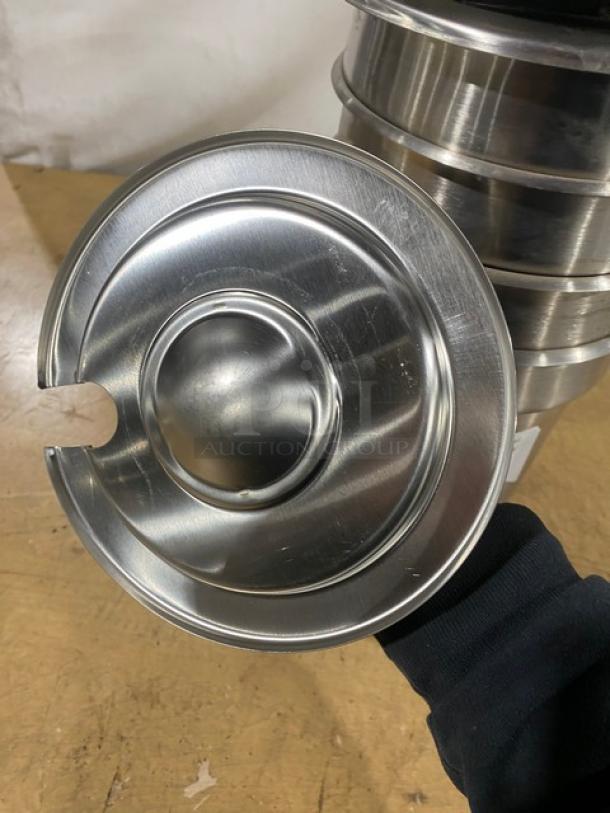 Commercial Stainless Steel 4.25 Quart Vegetable Inset Pans! With Lids! 4X Your Bid! - Image 3 of 8