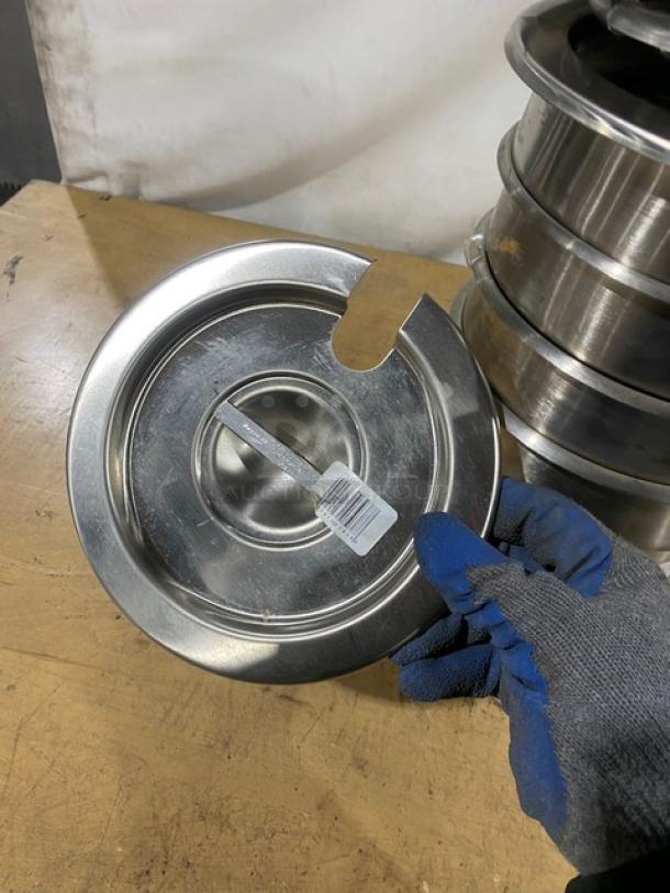 Commercial Stainless Steel 4.25 Quart Vegetable Inset Pans! With Lids! 4X Your Bid! - Image 4 of 8