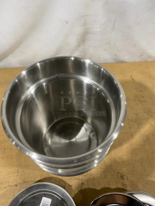 Commercial Stainless Steel 4.25 Quart Vegetable Inset Pans! With Lids! 4X Your Bid! - Image 5 of 8