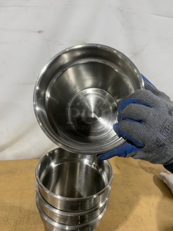 Commercial Stainless Steel 4.25 Quart Vegetable Inset Pans! With Lids! 4X Your Bid! - Image 7 of 8