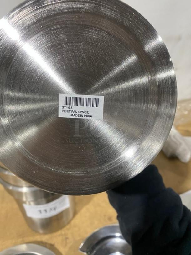 Commercial Stainless Steel 4.25 Quart Vegetable Inset Pans! With Lids! 4X Your Bid! - Image 8 of 8