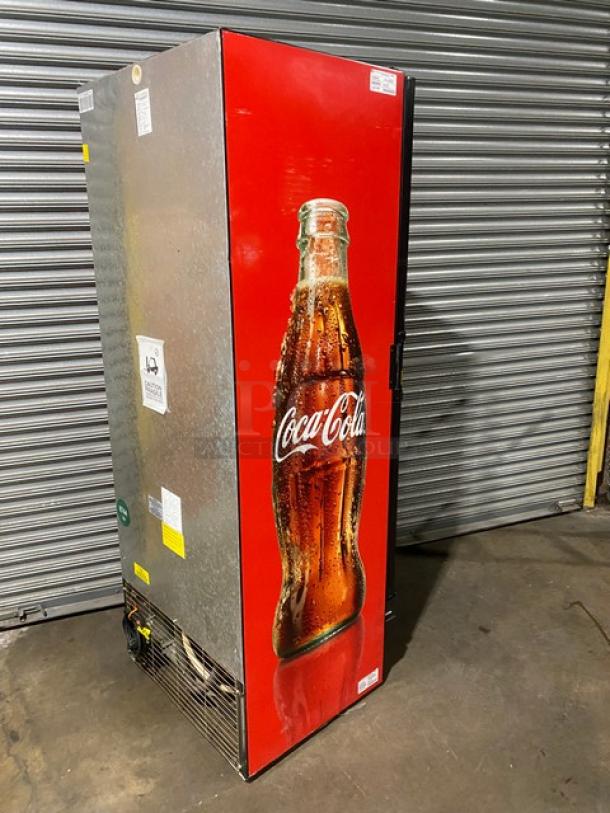Imbera Coca'Cola Style Commercial Black Single Glass Swing Door Reach In Refrigerator Merchandiser! Energy Star Certified! With Poly Coated Wire Rack! Model: G319 C02 SN: 111161212850! 115V 1 Phase! - Image 4 of 8