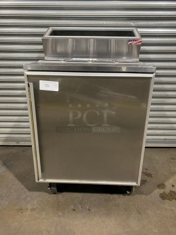 Silver King Commercial Stainless Steel Single Door Refrigerated Topping/Condiment Station! With Poly Coated Wire Rack! Model: SKFSM SN: SBEC162203A! 115V! On Casters! - Image 1 of 11
