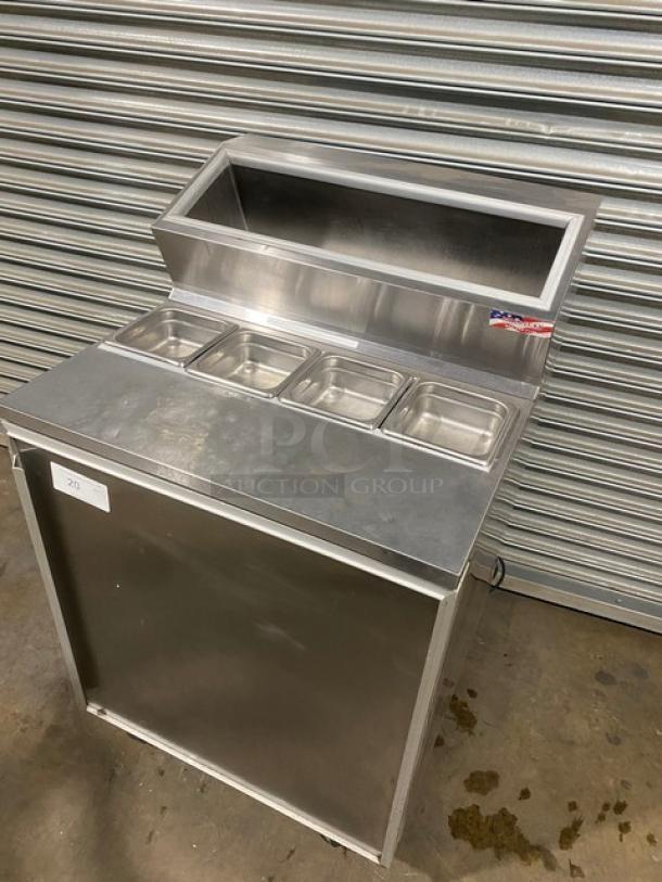 Silver King Commercial Stainless Steel Single Door Refrigerated Topping/Condiment Station! With Poly Coated Wire Rack! Model: SKFSM SN: SBEC162203A! 115V! On Casters! - Image 8 of 11
