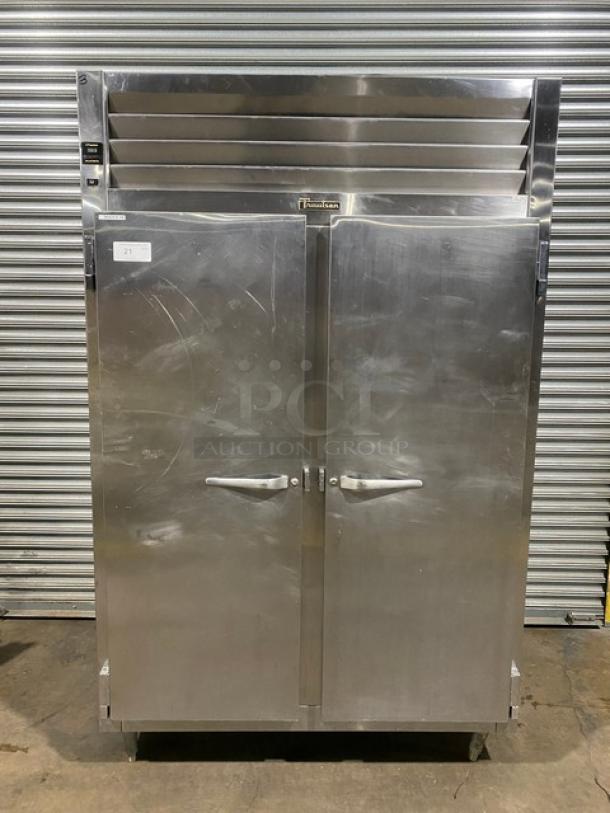 Traulsen Commercial Stainless Steel Solid 2 Door Reach In Refrigerator! With Poly Coated Wire Racks! Model: SG20010 SN: T955290A98! 115V 1 Phase! On Legs! - Image 1 of 11
