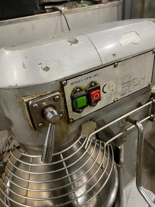 Commercial Floor Style 20 Quart Planetary Mixer! With Stainless Steel Splash Guard & Mixing Bowl! Model: VFM-20C SN:620695! 110V 1 Phase! - Image 7 of 11