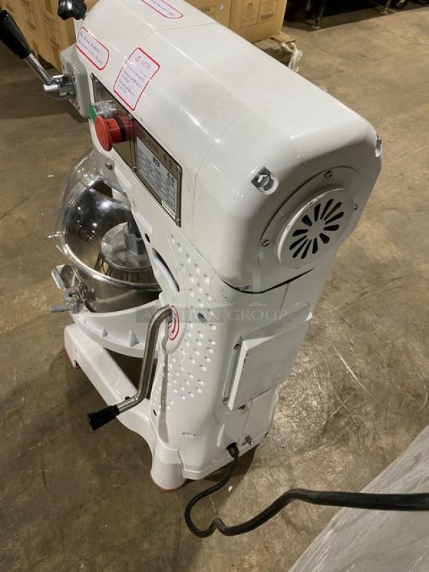 Late Model! 2024! Commercial Floor Style 30 Quart Planetary Mixer! With Clear Polycarbonate Splash Guard! With Stainless Steel Mixing Bowl & Wire Whip/Whisk Attachment! Model: HL-B30M SN: 24HL7124-039! 110V 1 Phase! - Image 3 of 11