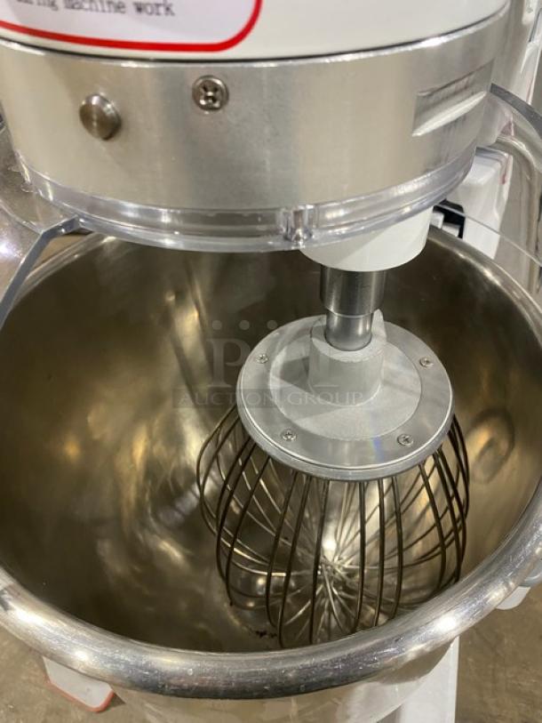Late Model! 2024! Commercial Floor Style 30 Quart Planetary Mixer! With Clear Polycarbonate Splash Guard! With Stainless Steel Mixing Bowl & Wire Whip/Whisk Attachment! Model: HL-B30M SN: 24HL7124-039! 110V 1 Phase! - Image 6 of 11