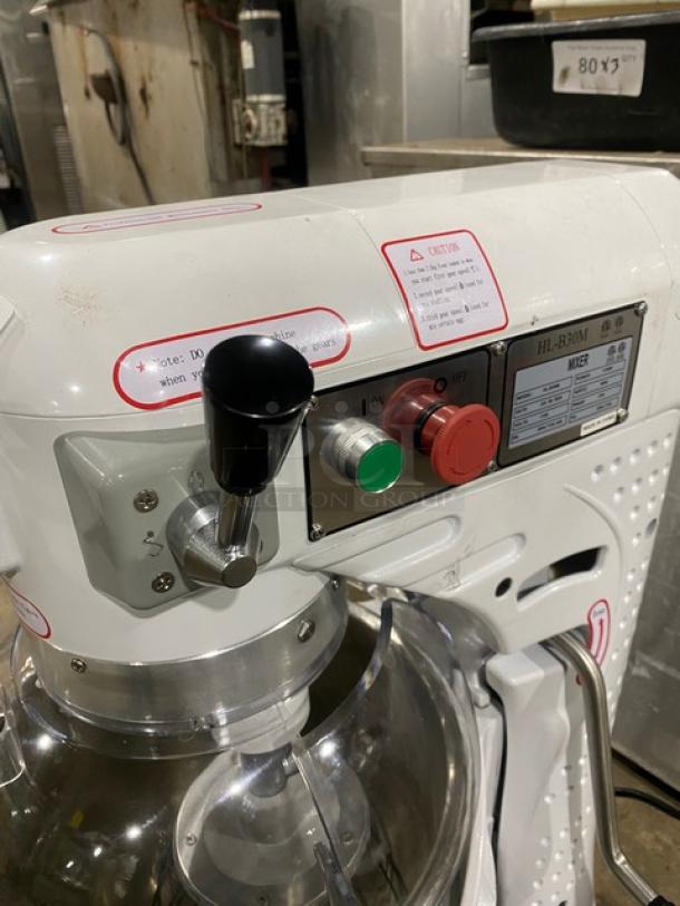 Late Model! 2024! Commercial Floor Style 30 Quart Planetary Mixer! With Clear Polycarbonate Splash Guard! With Stainless Steel Mixing Bowl & Wire Whip/Whisk Attachment! Model: HL-B30M SN: 24HL7124-039! 110V 1 Phase! - Image 7 of 11