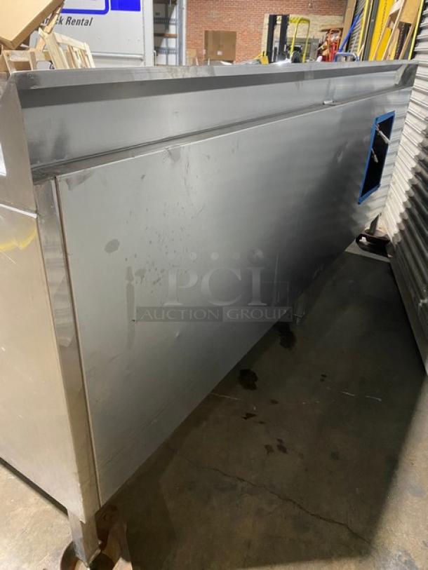 Custom Made Commercial Stainless Steel Worktop Kegerator/Back Bar! With Back Splash! With 5 Tap T-Style Tower & Cutout With Drain Hole! With Enclosed Sliding Door Storage Cabinet! On Legs! - Image 3 of 8