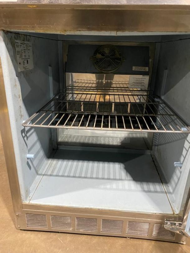 Delfield Commercial Stainless Steel Undercounter Single Door Refrigerator! With Poly Coated Wire Rack! Model: UC4427N SN: 1409152002020! 115V 1 Phase! On Casters! - Image 5 of 9