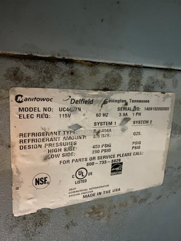 Delfield Commercial Stainless Steel Undercounter Single Door Refrigerator! With Poly Coated Wire Rack! Model: UC4427N SN: 1409152002020! 115V 1 Phase! On Casters! - Image 6 of 9
