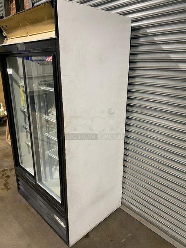 Beverage-Air CMX Series Commercial Double Glass Sliding Door Reach In Refrigerator Merchandiser! With Poly Coated Wire Racks! Model: MT38 SN: 0607X49329! 115V 1 Phase! - Image 2 of 8