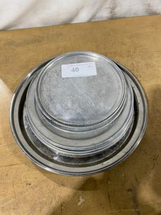 Lot Of Mixed Commercial Stainless Steel Round Serving Platters! All One Money!