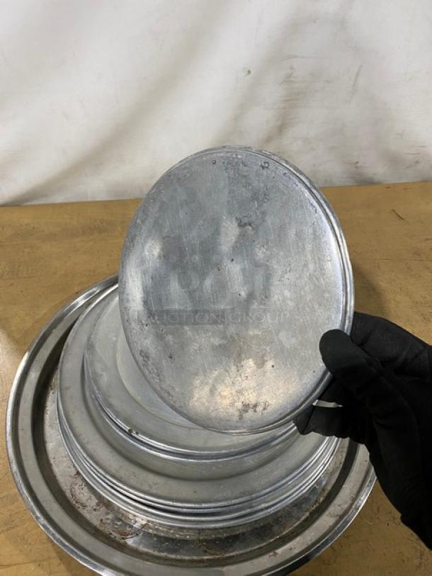 Lot Of Mixed Commercial Stainless Steel Round Serving Platters! All One Money! - Image 3 of 7