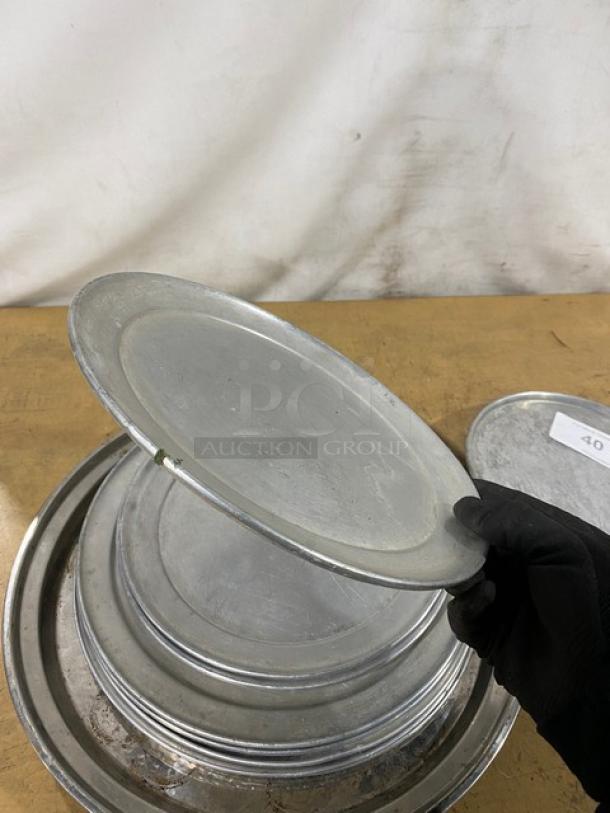 Lot Of Mixed Commercial Stainless Steel Round Serving Platters! All One Money! - Image 5 of 7