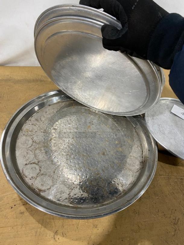 Lot Of Mixed Commercial Stainless Steel Round Serving Platters! All One Money! - Image 7 of 7