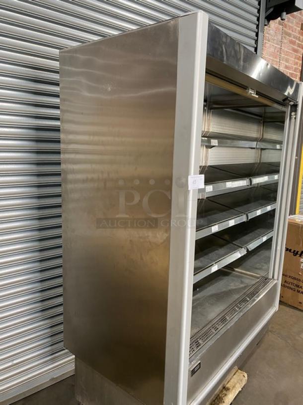GTI Designs Commercial Stainless Steel Self-Contained 4 Tier Refrigerated Open Grab-N-Go Merchandiser Display Case! With Adjustable Shelves & Tag/Label Holders! With Pull Down Night Curtain! With Remote Compressor! - Image 4 of 11
