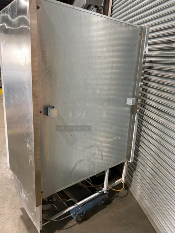 GTI Designs Commercial Stainless Steel Self-Contained 4 Tier Refrigerated Open Grab-N-Go Merchandiser Display Case! With Adjustable Shelves & Tag/Label Holders! With Pull Down Night Curtain! With Remote Compressor! - Image 3 of 12